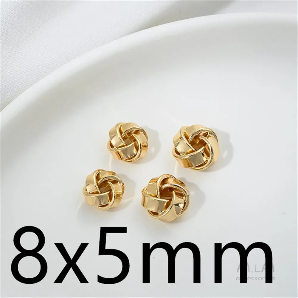 14K Gold Wrapped Knot Twisted Ring Separated Bead Sleeve Accessories Handmade DIY Earrings Bracelets Handmade Materials K053