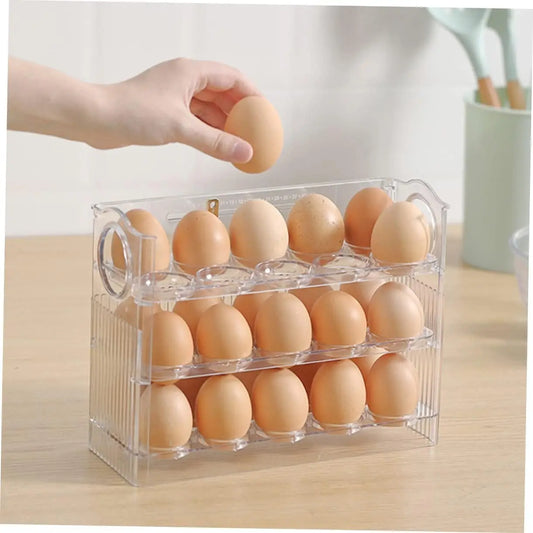 Egg Storage Box Plastic Organizer Rolling Slide Container Multi-layer Refrigerator Holder Tray Organizations Kitchen Accessories