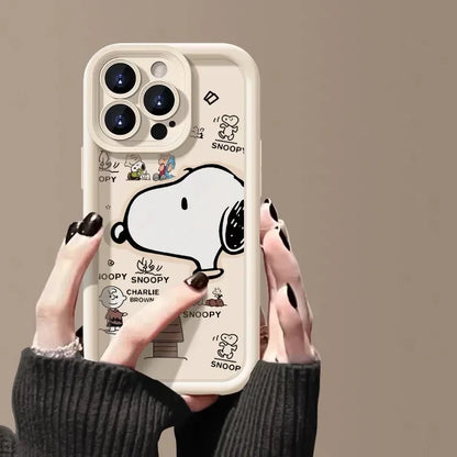 Big Head Snoopies Cartoon Phone Case For Samsung S24 S23 S22 S21 S20 Note 20 FE Plus Ultra 5G Soft Silicone TPU Cover