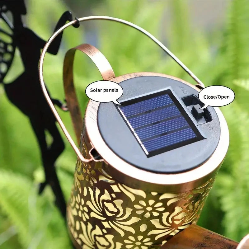 1 PC Solar Watering Can Lights, Outdoor Waterfall Garden String Fairy Lights, Solar Kettle Projection Light