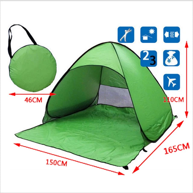 Quick Automatic Opening beach tent sun shelter UV-protective tent shade lightwight pop up open for outdoor camping fishing