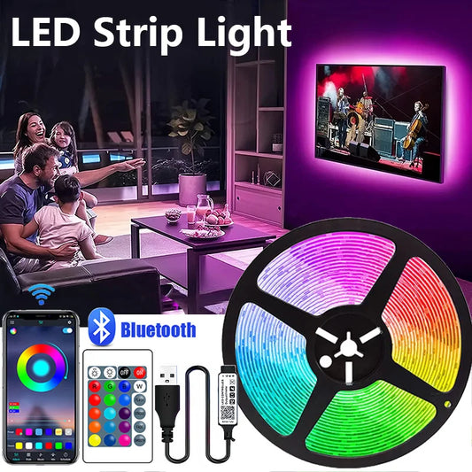 Led Strip Lights Bluetooth APP Control Color Changing RGB LED Lights USB 5V Led Lamp Tape for TV Backlight Room Party Decoration