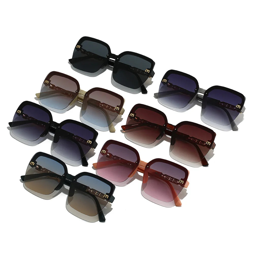 Retro Black Shades Luxury Sunglasses 2025 For Men Designer Famous Brand Square Sun Glasses Man Women Frameless Sunglass 306646