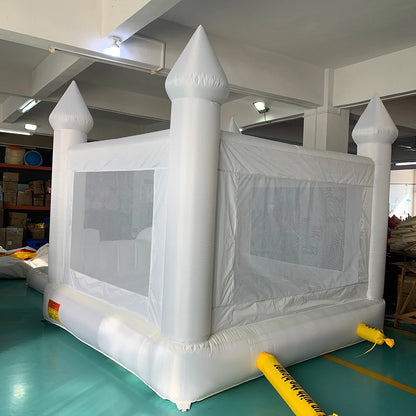 White Bounce House 5.6*3.3*3M Jumping Castle For Kids Bouncy House Withe For Children Outdoor Toys With Blower Slide