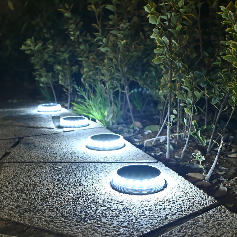 17 LEDs Solar Lights Outdoor Waterproof, Solar Ground Light Outside Garden Landscape Lighting for Patio Pathway Lawn Yard White