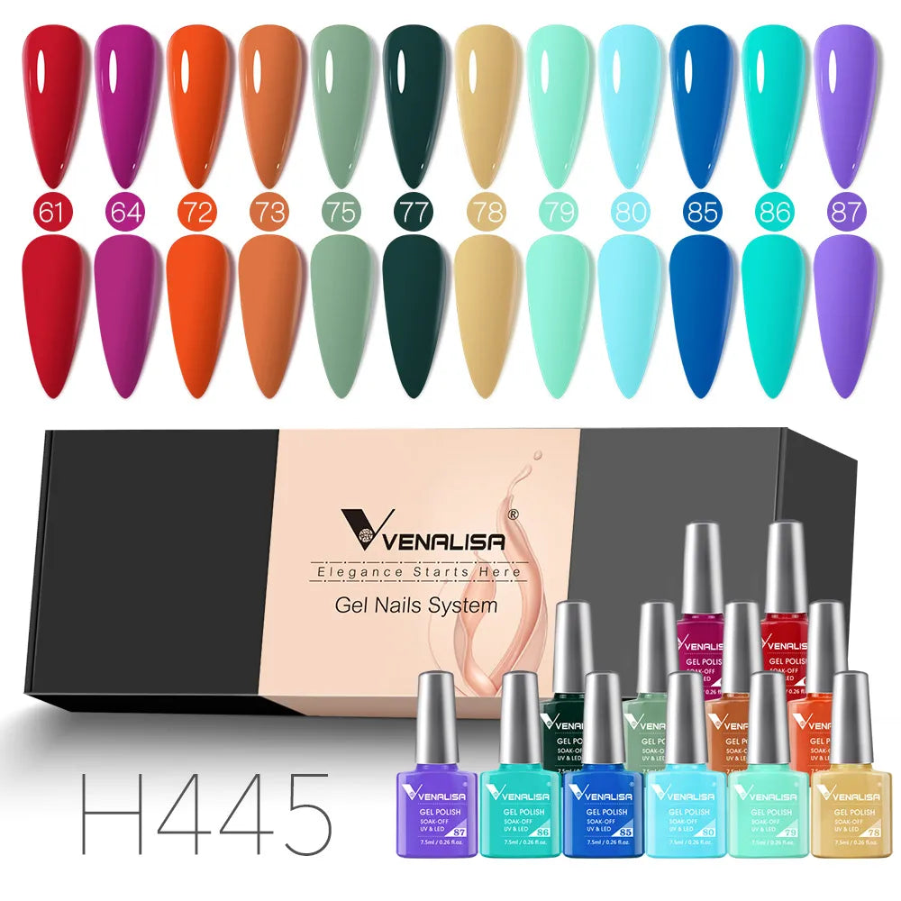 Venalisa Nail Gel Polish Kit Christmas Gift Winter Color Collection Semi Permanent New Learner Nude Pink Nail Varnish Set