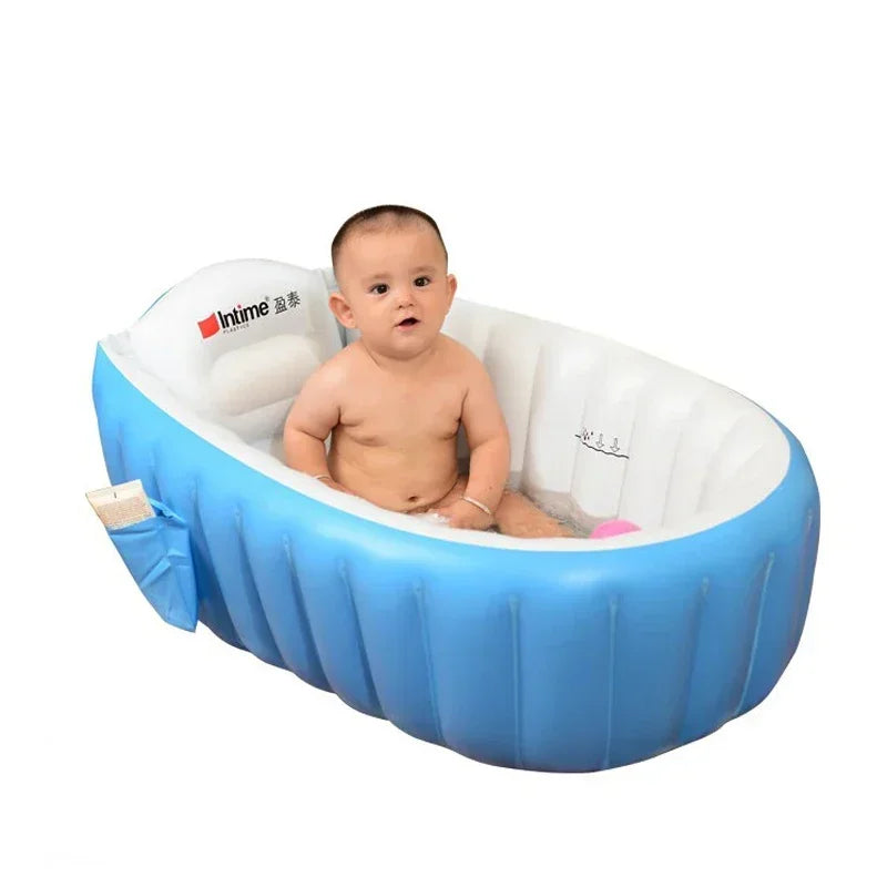 New Style Portable bathtub inflatable Children bath tub bottom Cushion winner keep warm folding Baby Bathroom Use