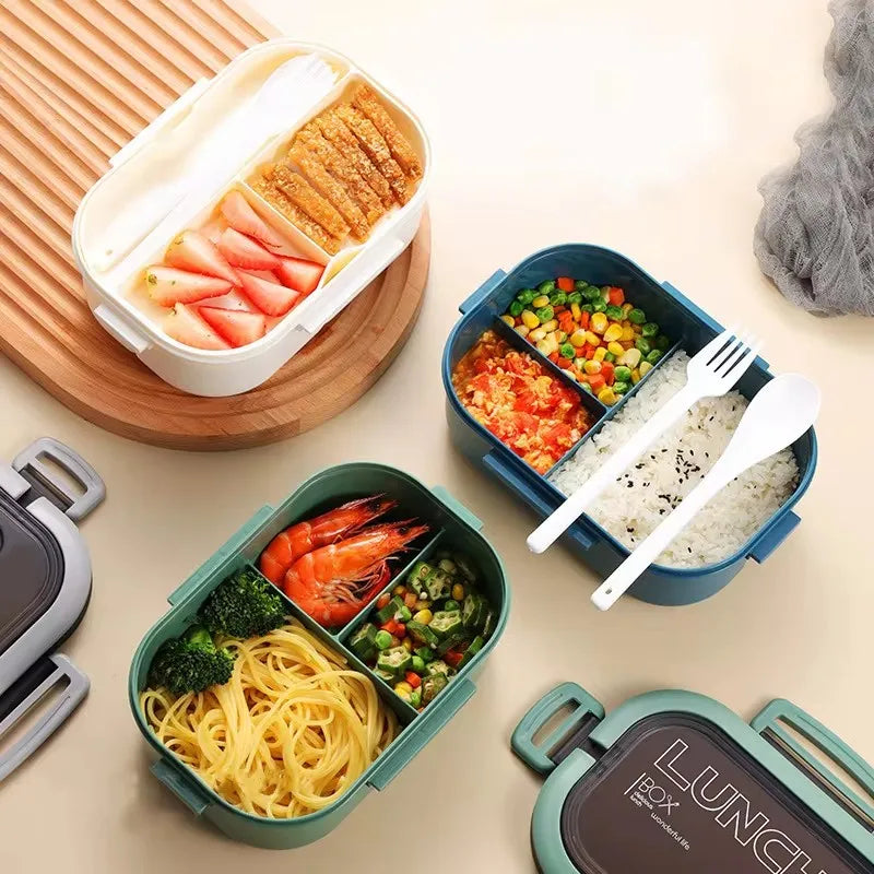 Portable Fruit Food Container, Microwave Lunch Box, Picnic Preservation Box, Double-layer Lunch Box, Kitchen Tools