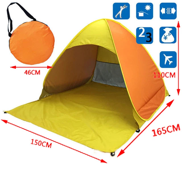 Quick Automatic Opening beach tent sun shelter UV-protective tent shade lightwight pop up open for outdoor camping fishing