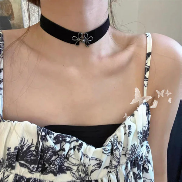 Vintage Velvet Chinese Choker Necklace For Women's Party Halloween Gift Jewelry