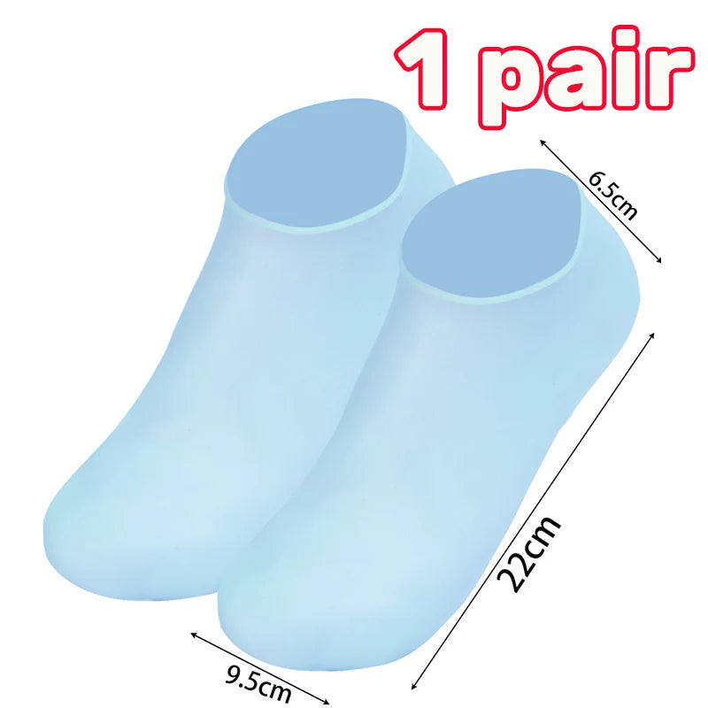 1-5Pairs Silicone Moisturizing Elastic Foot Socks DIY Spa Foot Masks Cracked Dead Skin Protector Reusable Pedicure Cares Tools