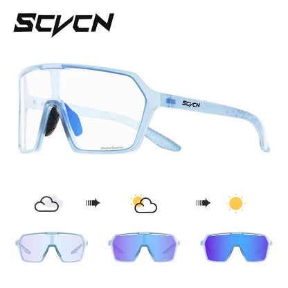 SCVCN Color Photochromic Cycling Glasses UV400 Sunglasses for Men Women Driving Glasses MTB Road Bike Sport Eyewear Running