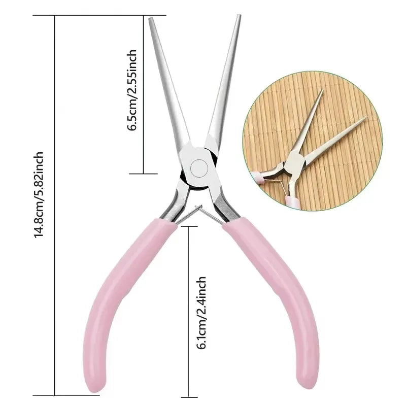 Mini DIY Jewelry Pliers 5" Handcraft with Needle Nose/Round Nose /Long Nose/Bent Nose /Zipper Pliers Linesman For Beading Toolss