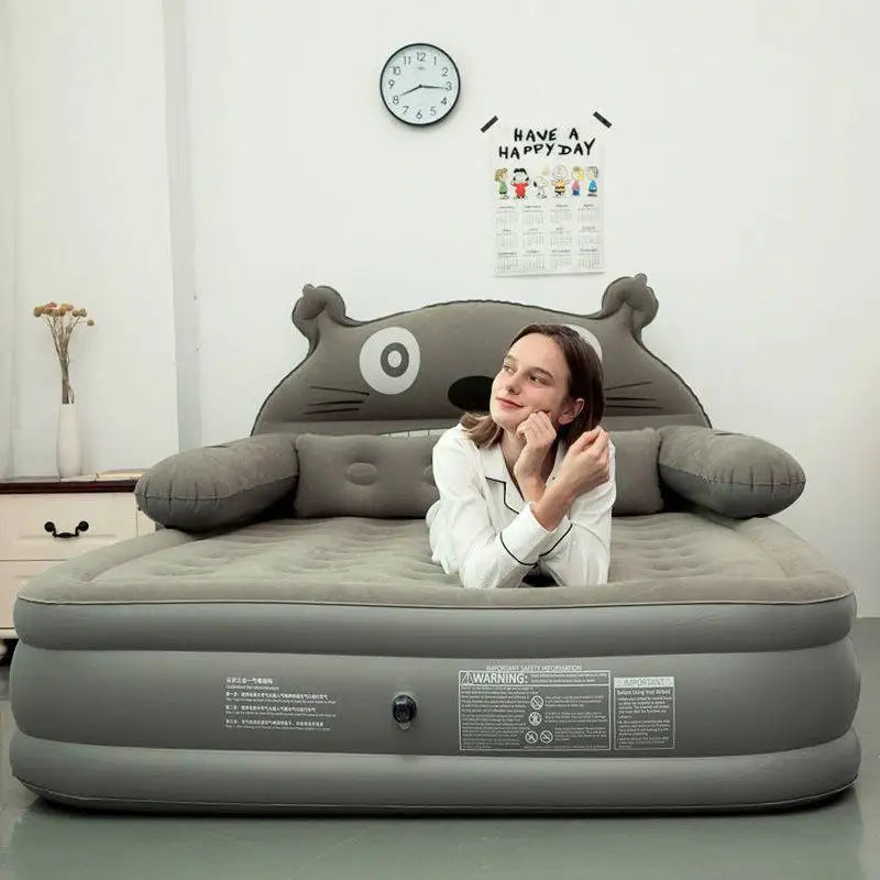 Inflatable Sleeping Bed Home 2 Person Air Mattress Thickened Portable Car Bed Outdoor Lazy Cushion Self Driving Camping Mattress