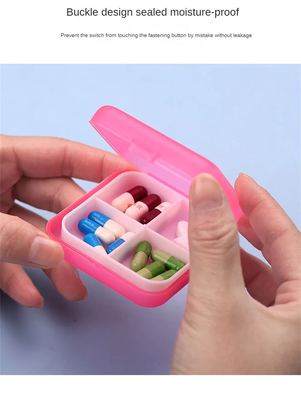 Mini Organizer Case 4 Grids Pill Box Tablet Pill Case Travel Drug Dispenser Storage Container Medicine Boxes Dispensing Medical