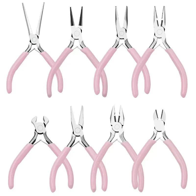 Mini DIY Jewelry Pliers 5" Handcraft with Needle Nose/Round Nose /Long Nose/Bent Nose /Zipper Pliers Linesman For Beading Toolss