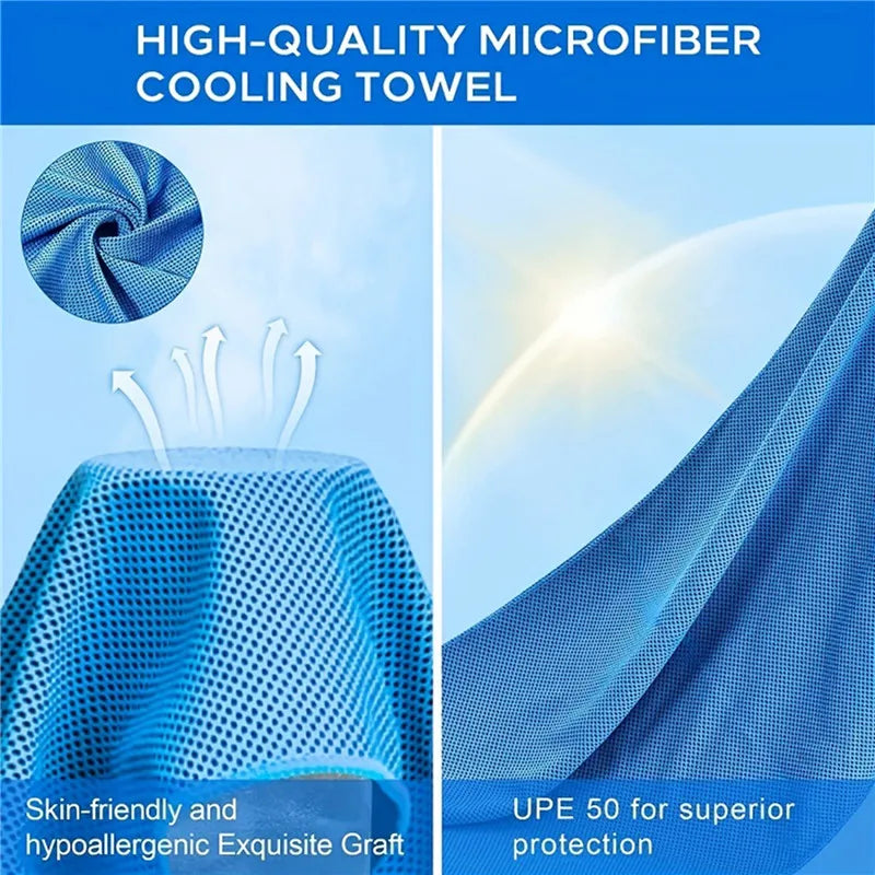 Quick Drying Sports Towel U-shaped Hoodie Cooling Towel Sun Protection Beach Towel for Camping Gym Swimming Running Yoga