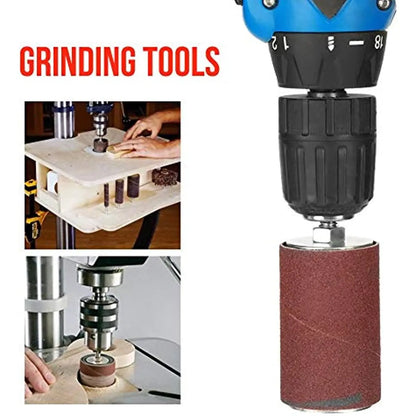 20pcs Spindle Sander Drum Kit Sanding Belt Rubber Mandrels Spindle +Sanding Sleeves with Case, for Woodworking Drill Rotary Tool