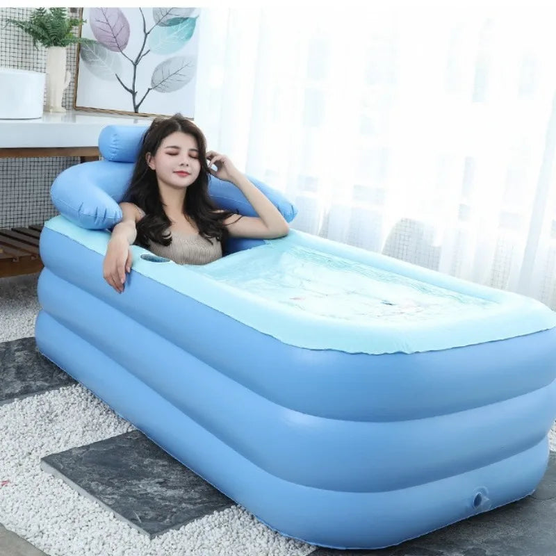 Inflatable Adult Bath Tub Portable Freestanding Bathtub for Home Spa Soaking Shower Bathtub with Electric Air Pump