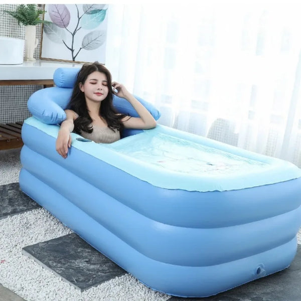 Inflatable Adult Bath Tub Portable Freestanding Bathtub for Home Spa Soaking Shower Bathtub with Electric Air Pump