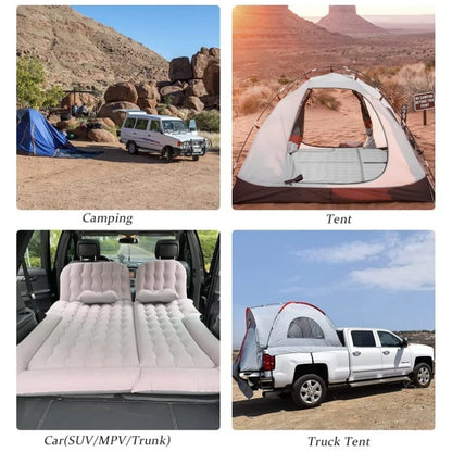 Auto Inflatable Mattress Back Seat Travel Comfortable Mattress Portable Outdoor Camping Folding Flocking Pad For Hiking