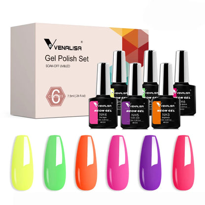 Venalisa Nail Gel Polish Kit Christmas Gift Winter Color Collection Semi Permanent New Learner Nude Pink Nail Varnish Set