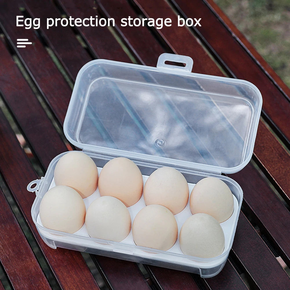 Portable Eggs Box Case Shockproof Egg Holder Kitchen Container Case Transparent Kitchen Organizer for Outdoor Camping Picnic