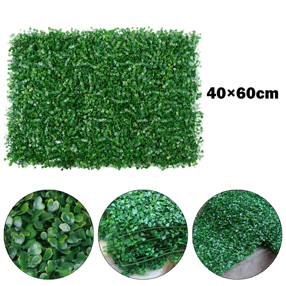 40x60cm Artificial Plant Walls Foliage Hedge Grass Mat Greenery Panels Fence Home Decor Fake Plants Garden Simulated Lawn