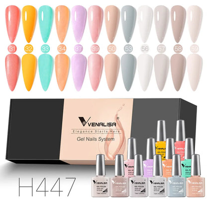 Venalisa Nail Gel Polish Kit Christmas Gift Winter Color Collection Semi Permanent New Learner Nude Pink Nail Varnish Set