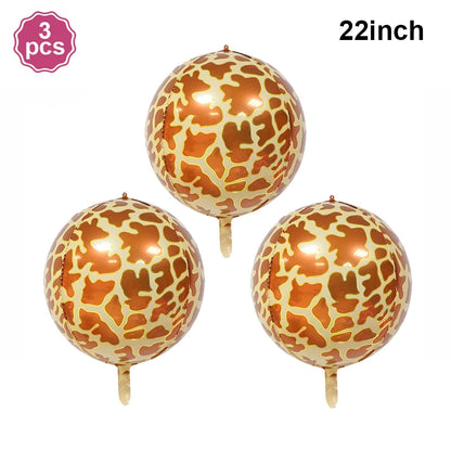 32Inch Leopard Cheetah Big Helium Foil Balloons Leopard Number 0-9 Balloons Kids Jungle Safari Animal Birthday Party Decorations