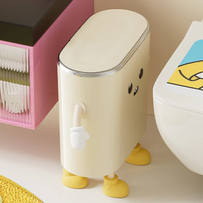 UFORU Press the trash can household advanced sense kitchen seal with lid toilet cleat with lid fun plastic trash can