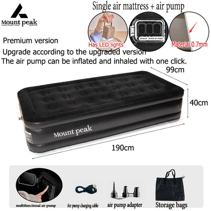 Interior Air Mattress Glamping Mats PVC Inflatable Sleeping Mattress Luxury 2 Person Camping Bed Mat Built-in Pump Thicken Mat