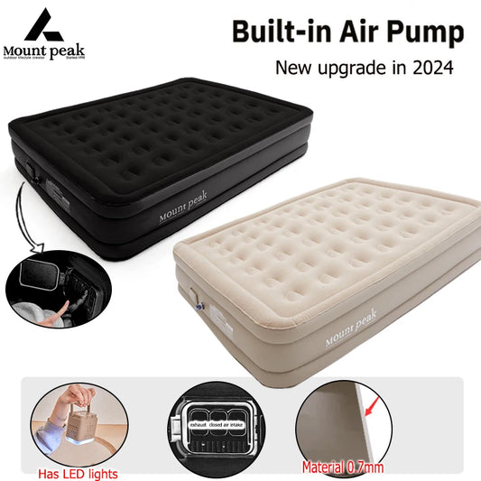 Interior Air Mattress Glamping Mats PVC Inflatable Sleeping Mattress Luxury 2 Person Camping Bed Mat Built-in Pump Thicken Mat