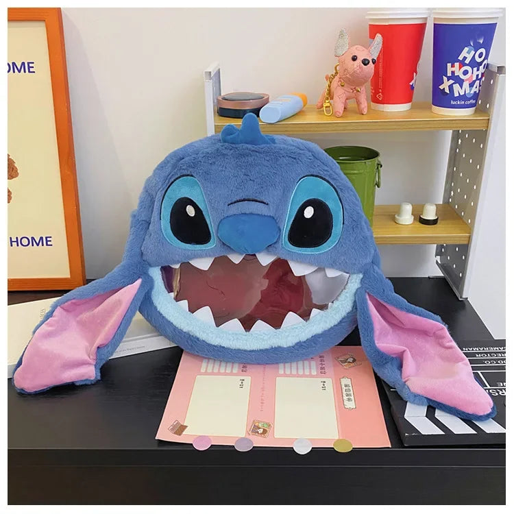 HOT Stitch See-through Bag Plush Doll Backpack Girls Large Capacity Cute Funny Backpack Anime Kawaii Cartoon School Bag Mochila