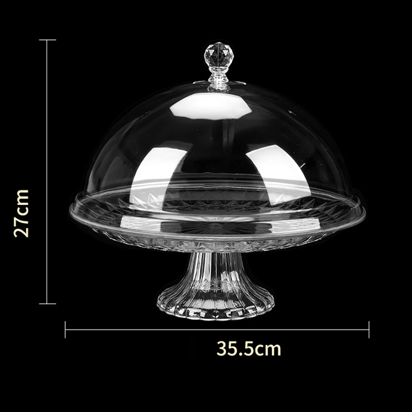 Cake Plate with Dome Serving Cookie Platter Drop Resistant Protective Dessert Storage Cake Stand for Dining Rooms