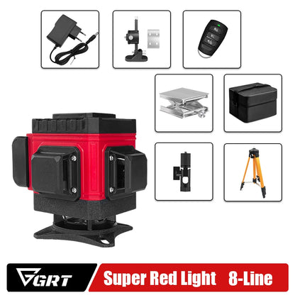 GRT Laser Level 16/12/8 Line Self Leveling 360 Horizontal and Vertical Cross Red Laser Beam Measuring Tool Лазерный уровень