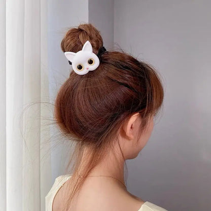 Cute cat hair clip, sweet and cute girl's heart accessory, with a curly hair clip on the back of the head