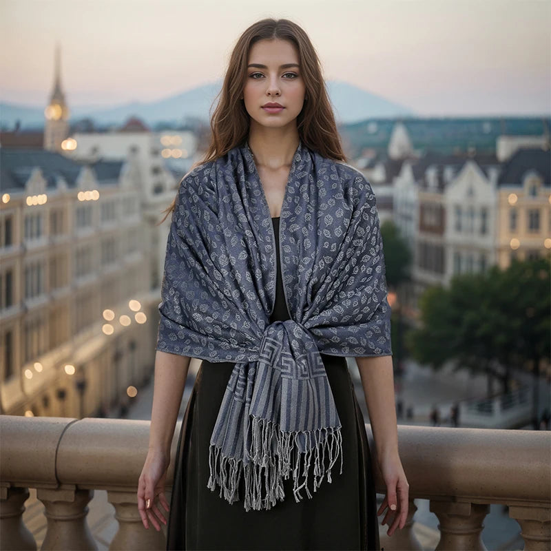 2024 Luxury Thick Cashmere Scarf Women Print New Wraps Pashmina Travel Poncho Warm Blanket Winter Bufanda Shawl Female Stoles