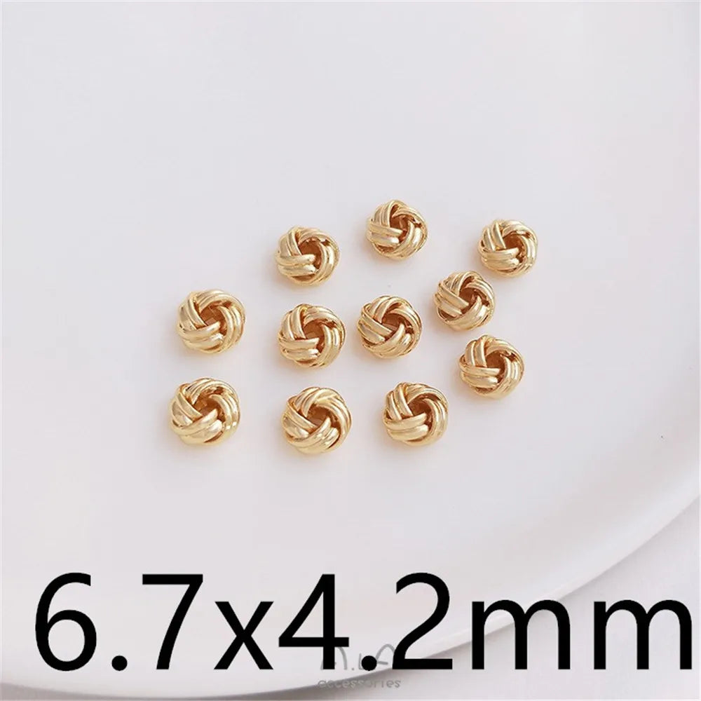 14K Gold Wrapped Knot Twisted Ring Separated Bead Sleeve Accessories Handmade DIY Earrings Bracelets Handmade Materials K053