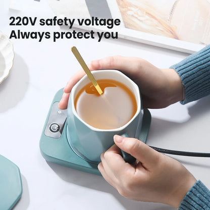 220V Mug Heater Coffee Cup Warmer Milk Tea Water Heating Pad Home Cup Heater Warm Mat 55℃ Constant Temperature Coaster Gift Box