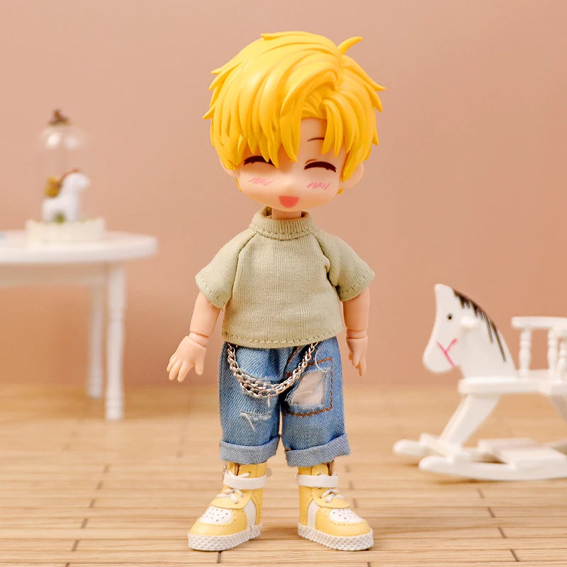 1 PCS New ob11 bjd Doll Clothes T-shirt Denim shorts for 1/12 bjd, obitsu11,ob11 molly doll accessories Clothing