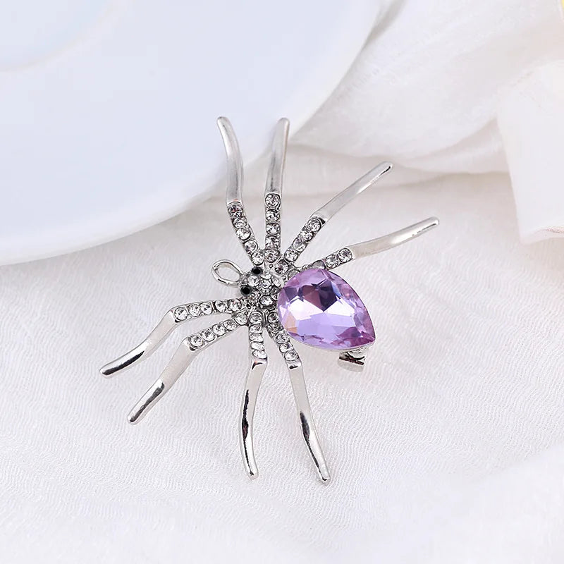 SKEDS New Arrival Big Spider Rhinestone Metal Brooches Pins For Women Men Fashion Insect Accessories Clothing Coat Jewelry Gift