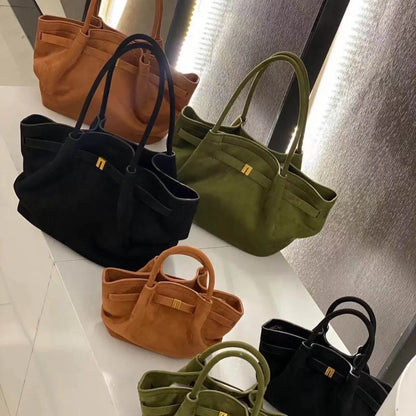 2025 New Suede Leather Underarm Shoulder Bag For Women Fashion Large Capacity Handbag Design Wedding Commuter Crossbody Tote Bag