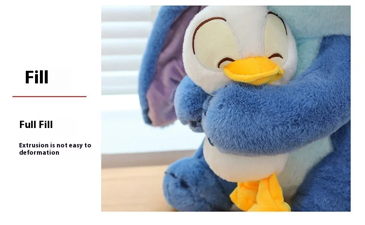 30/45cm Kawaii Plush Stitch Cartoon Hugs Donald Duck Stuffed Doll Children To Appease Sleeping Cartoon Collection Holiday Gifts