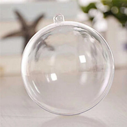 4-10cm Transparent Open Plastic Christmas Tree Pendant Home Decoration Ball Clear Bauble Ornament Gift Present Box Decoration