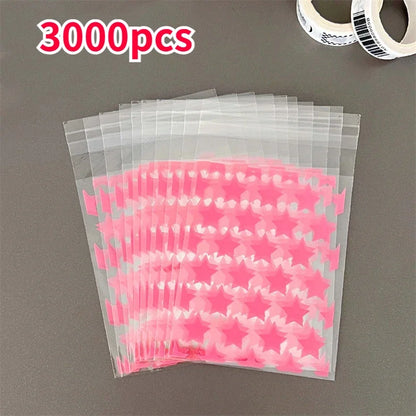 100/50pcs Transparent PE Star Jewelry Self-adhesive Bag Candy Card Holder Photo Animation Peripheral Storage Gift Bag Wholesale