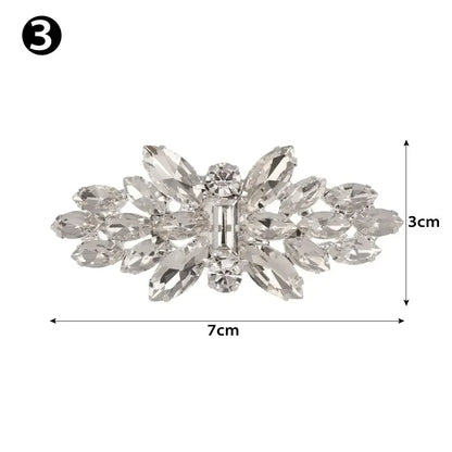 1PC Shiny Crystal Shoes Decorations Clip Women High Heel Rhinestone Charm Buckle Bag Pendant Brooch Wedding Bride Accessories