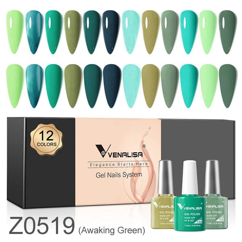 Venalisa Nail Gel Polish Kit Christmas Gift Winter Color Collection Semi Permanent New Learner Nude Pink Nail Varnish Set