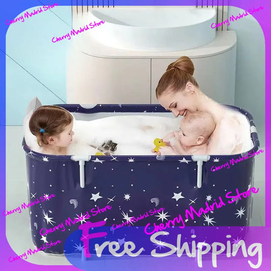 Foldable Bath Tub Portable Bathtube Ice Hot Tub for Baby Bath Pet Bath Sweat Steaming Foot Spa Outdoor Camping Vehicle-mountead