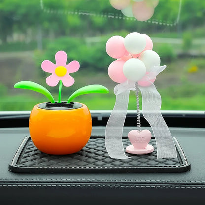 Solar Powered Automatic Swinging Sunflower Dancing Animated Flower Toy Car Interior Decorations Styling Home Decoration